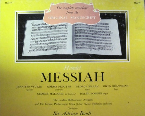The Complete recording from the Original Manuscript 'Messiah' A-4403