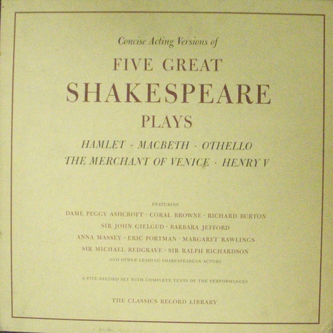Five Great Shakespeare Plays 'Concise Acting Versions'